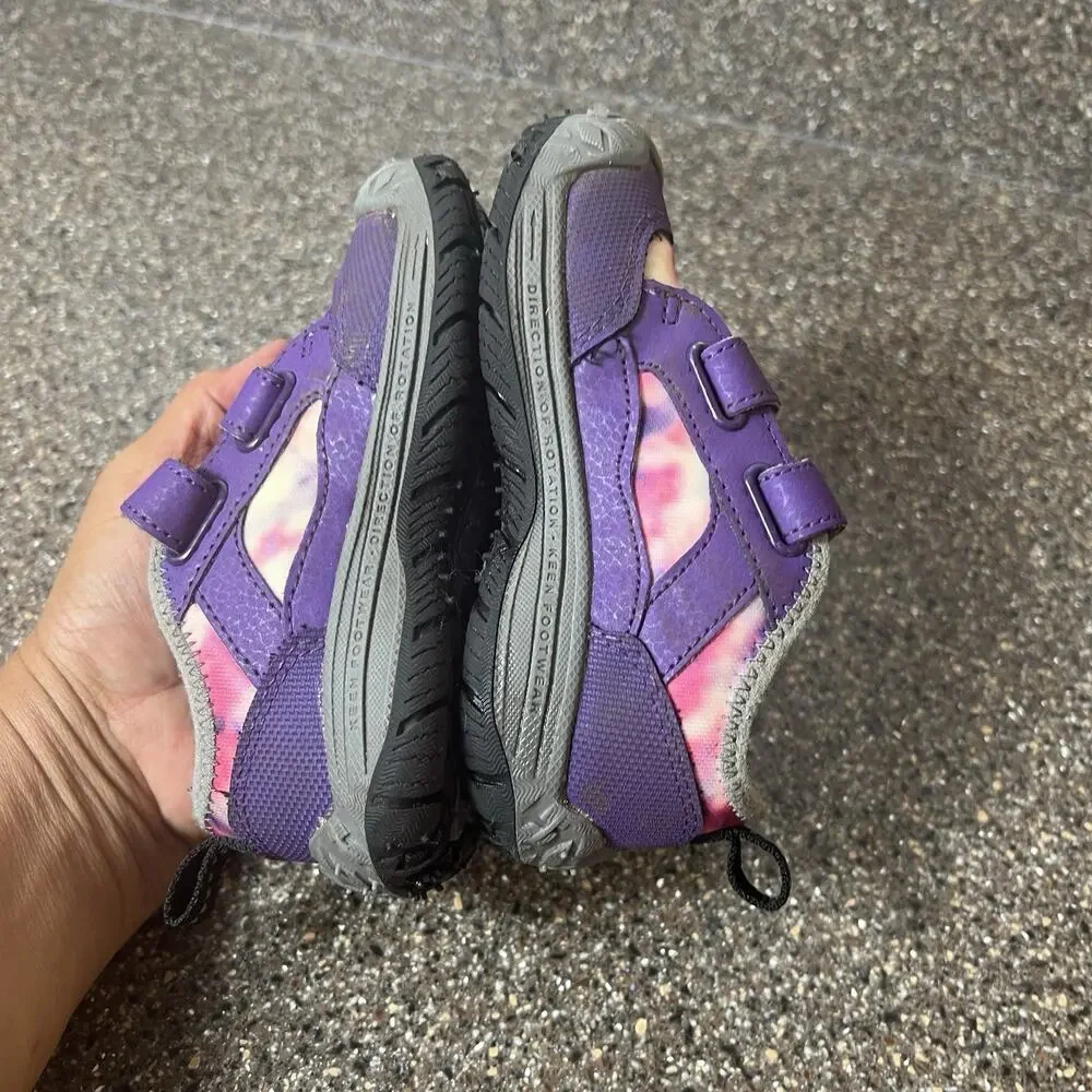 Keen Little Kids Girls Toddler Size 7 Purple/Pink Outdoor Sneakers Snap On Shoes
